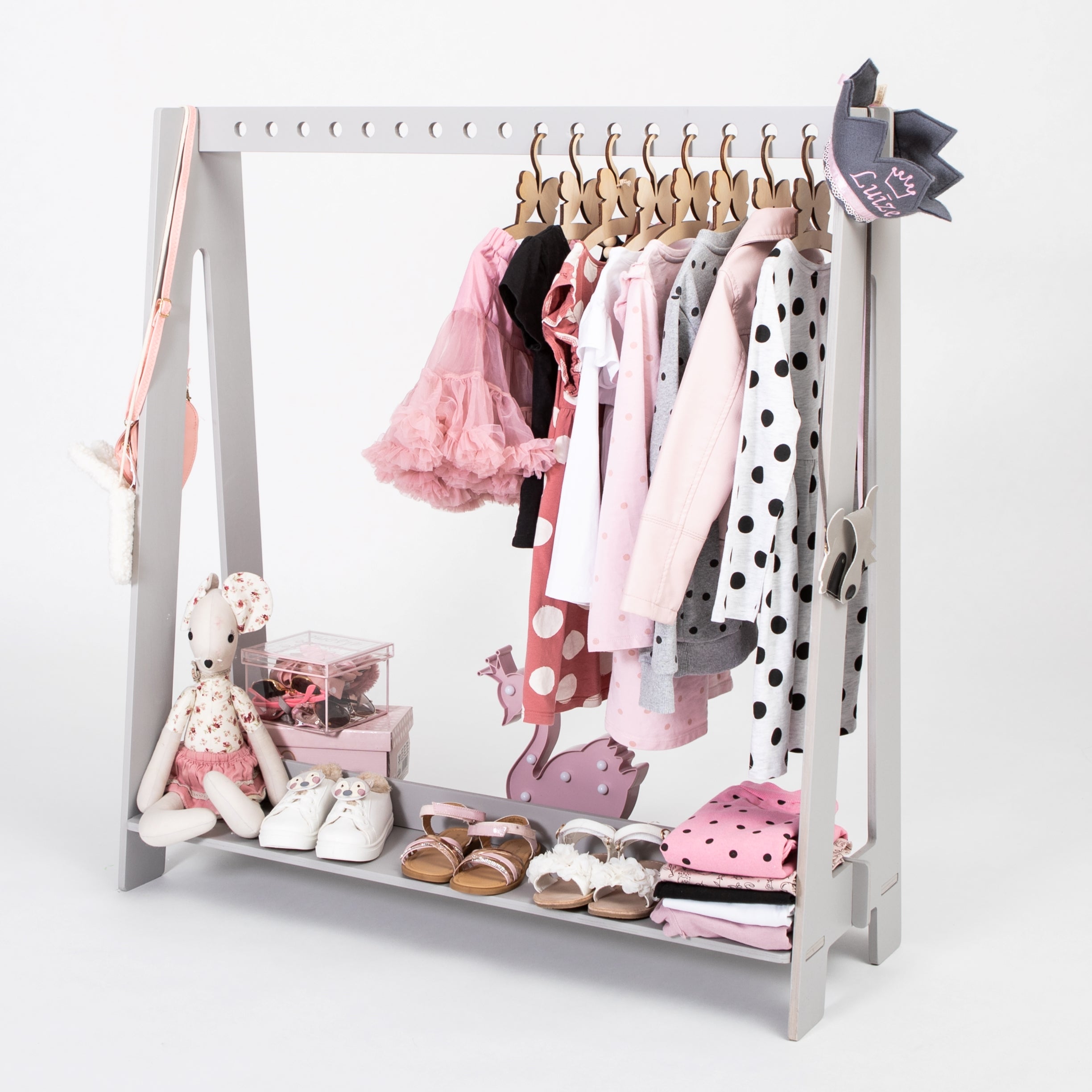 Montessori House Bed Laste Riidenagi Riidepuudele versioon 2 valge