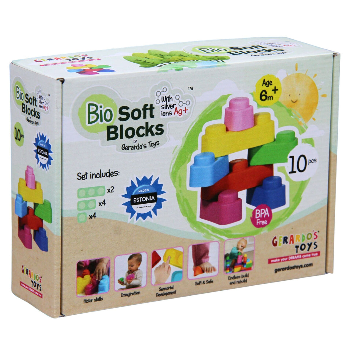 Gerardo's Toys pehmete klotside komplekt, 10 tk