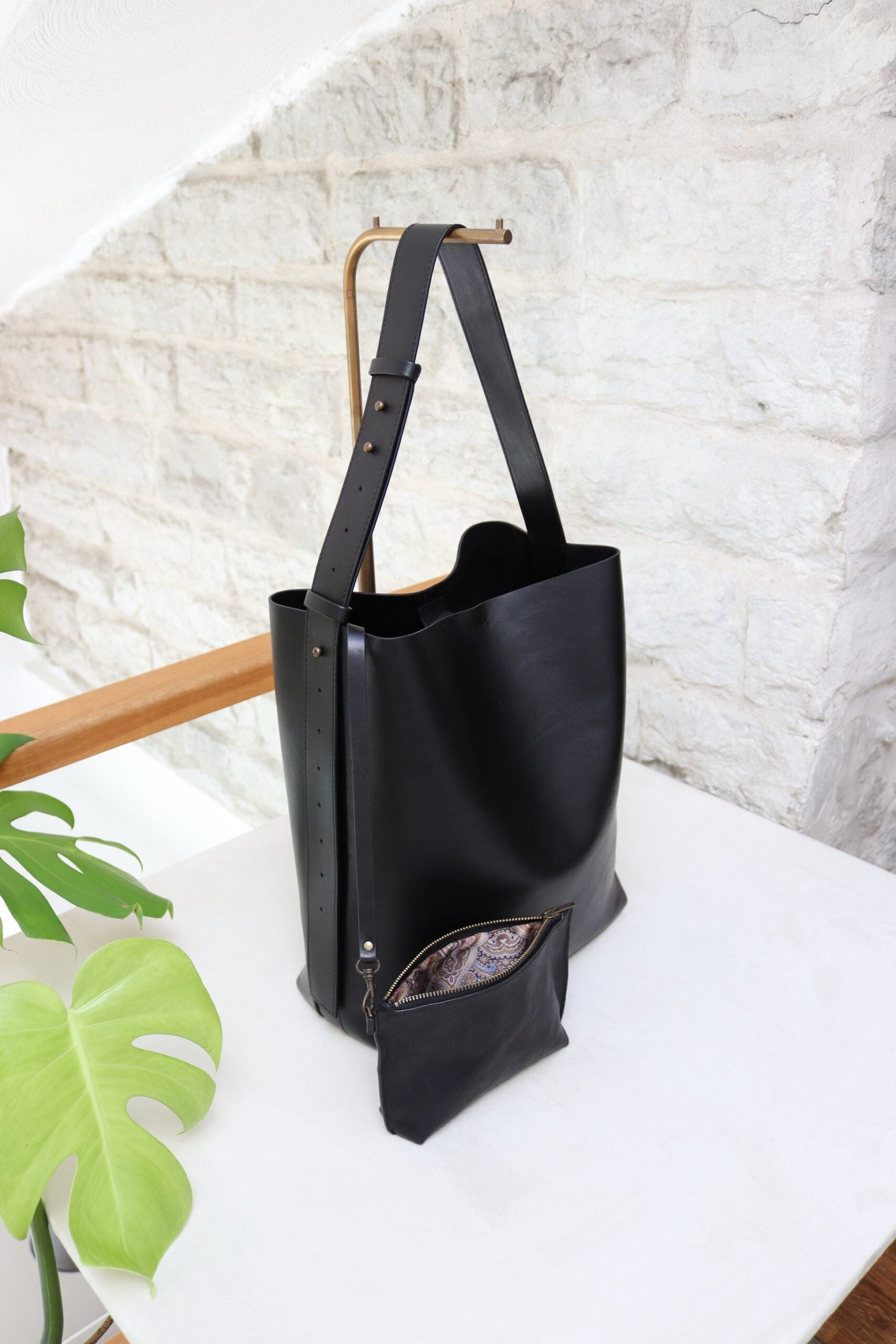 Leather Tote With Removable Clutch