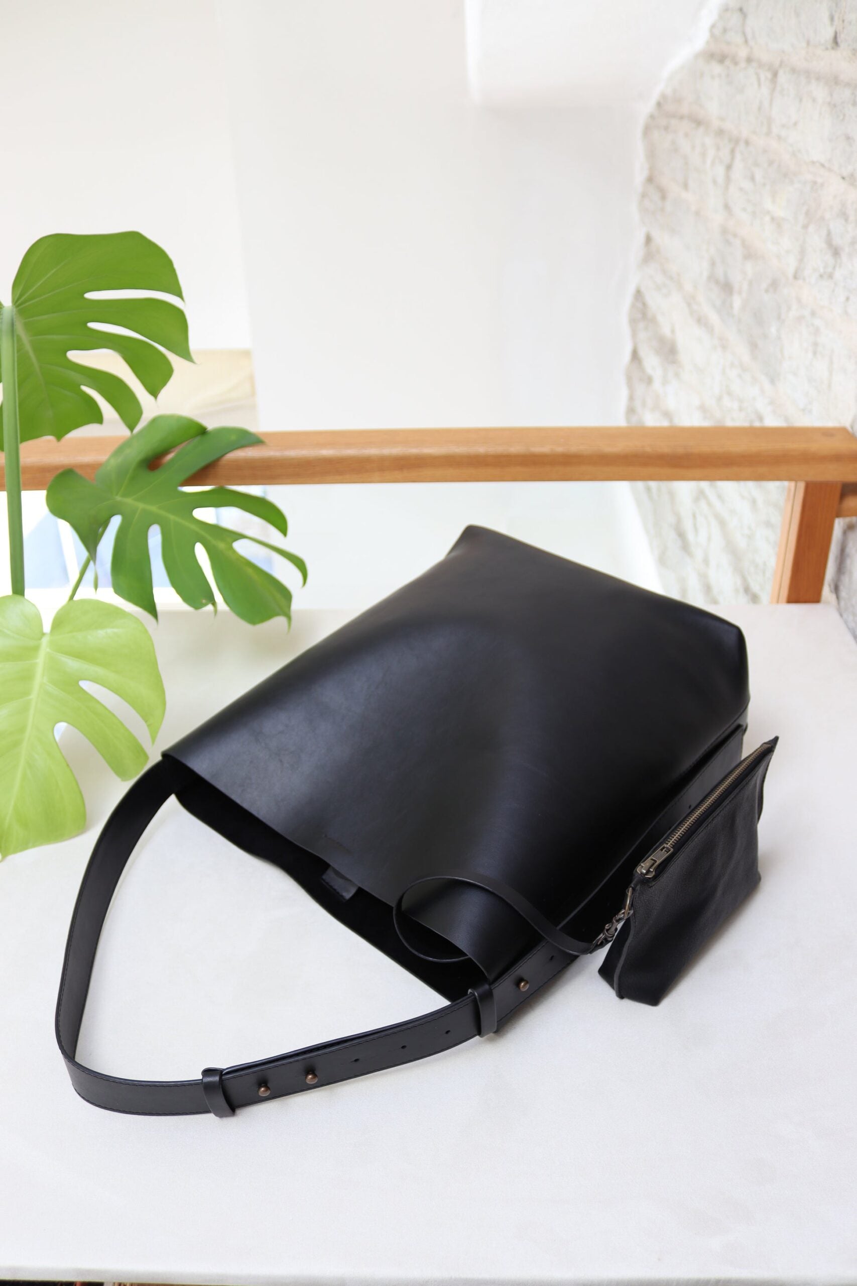 Leather Tote With Removable Clutch