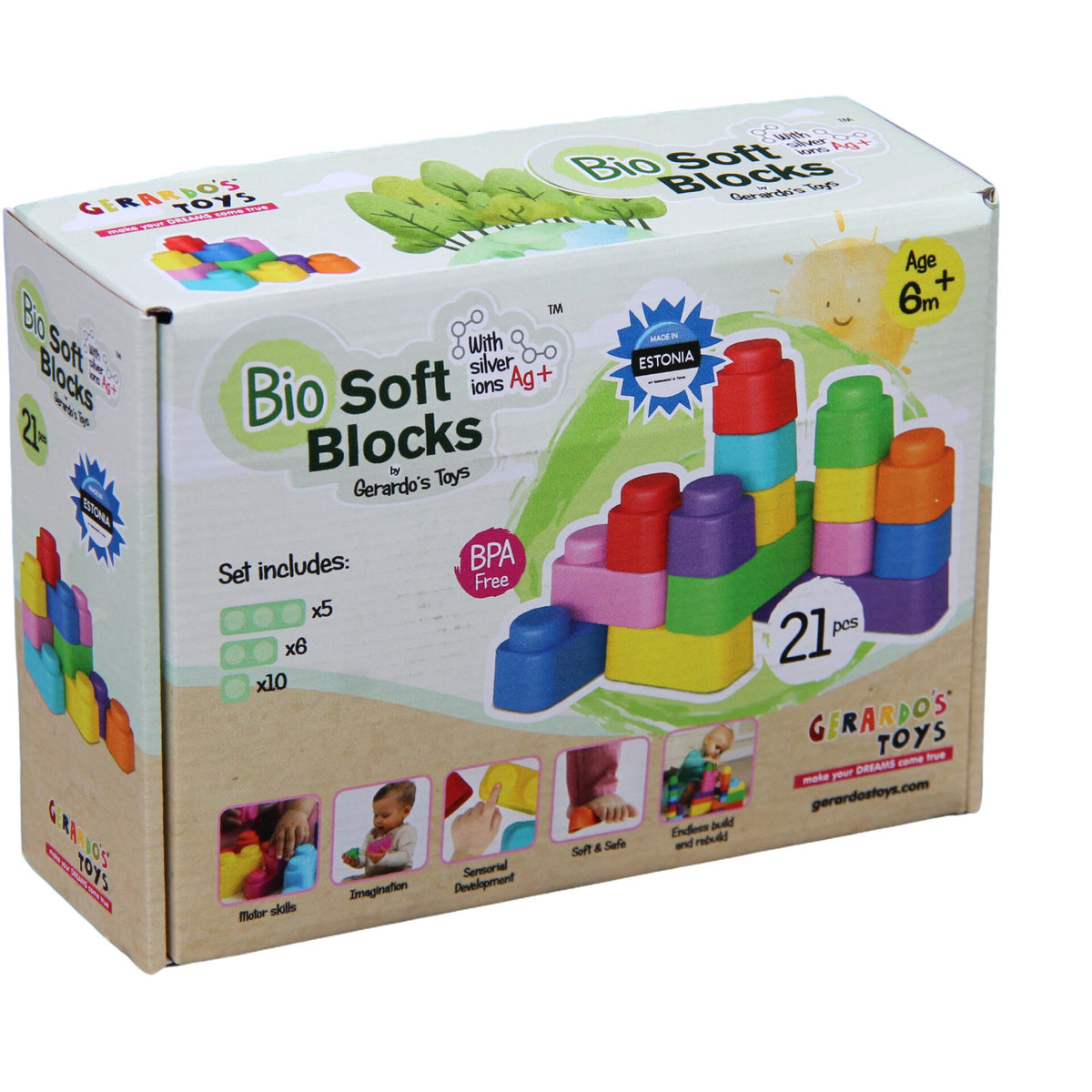 Gerardo's Toys pehmete klotside komplekt, 21 tk