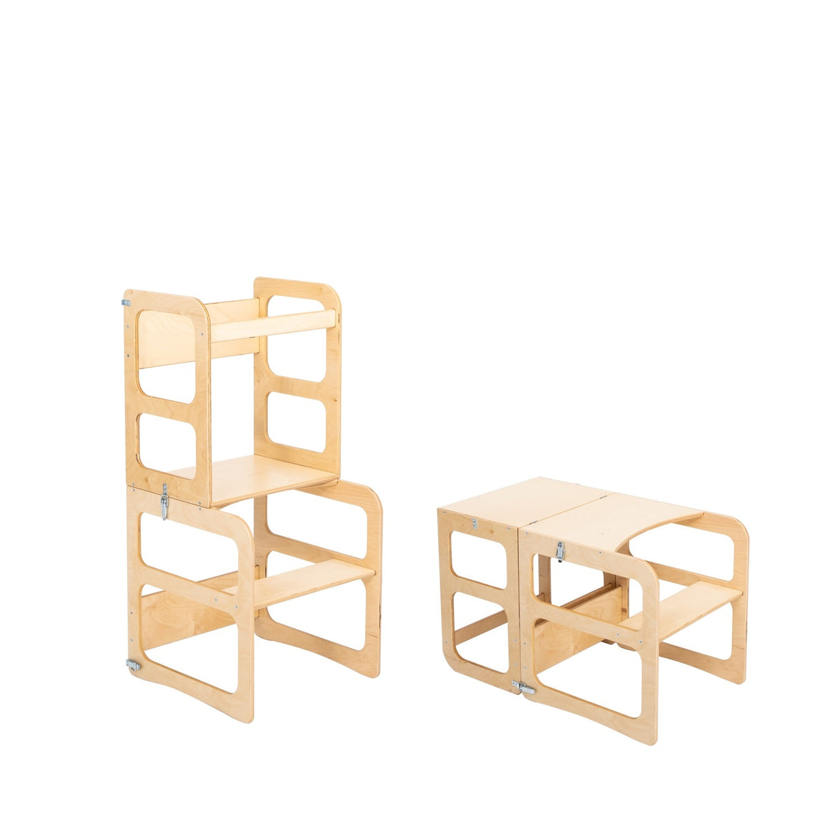 Montessori House Bed 2-in-1 köögitorn, laud ja tool