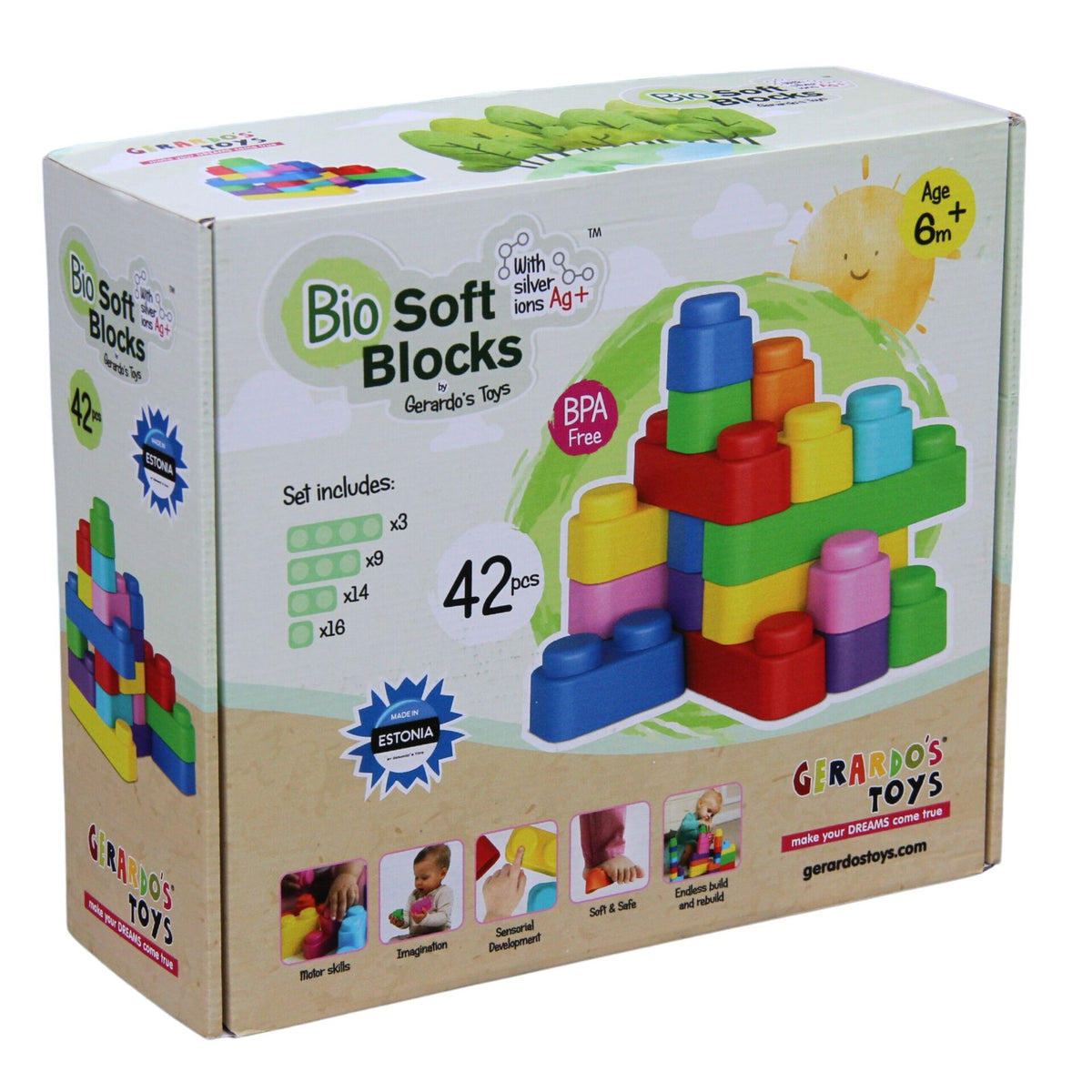 Gerardo's Toys pehmete klotside komplekt, 42 tk