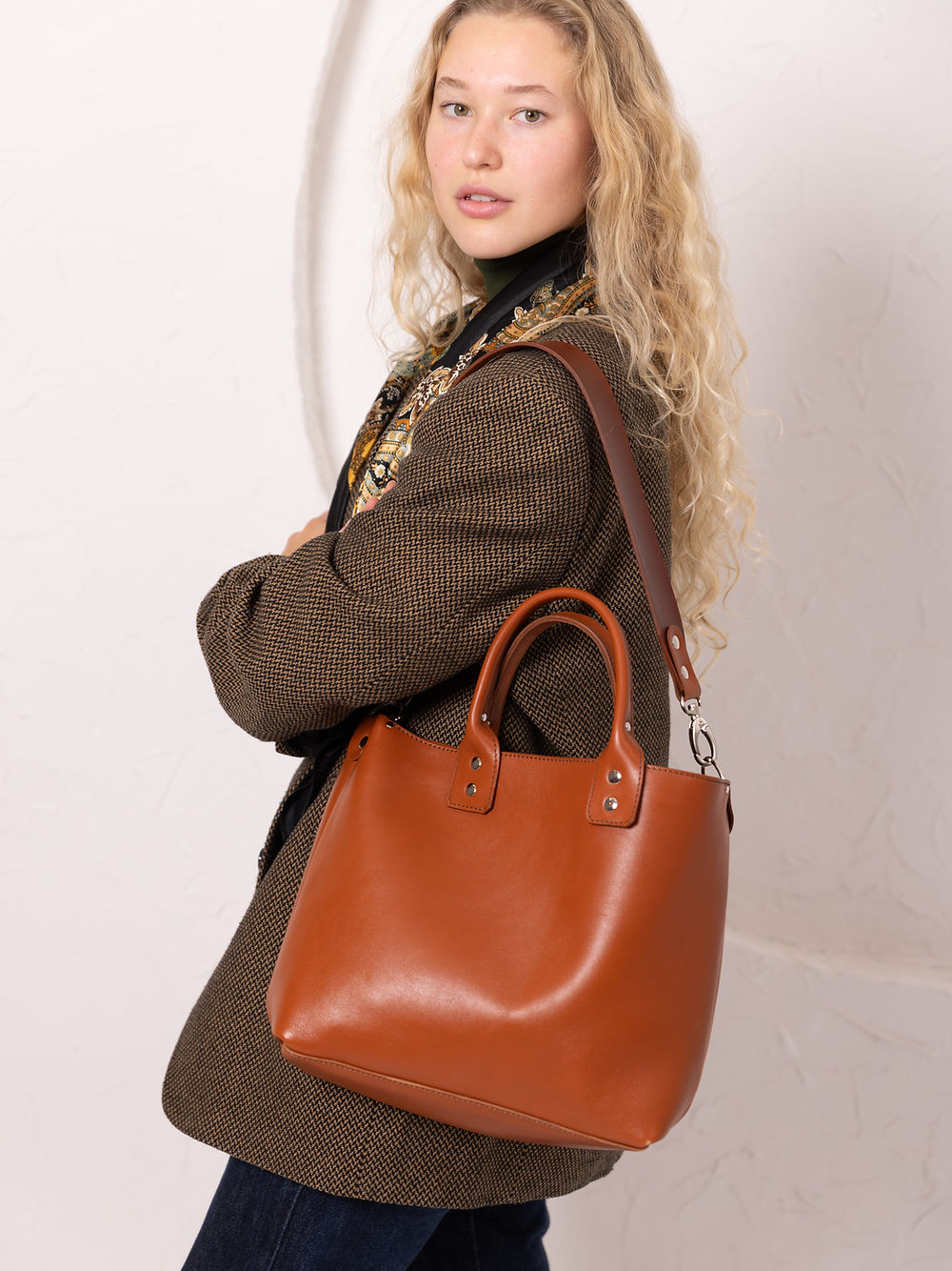 MIGLE Leather Handbag - Ginger