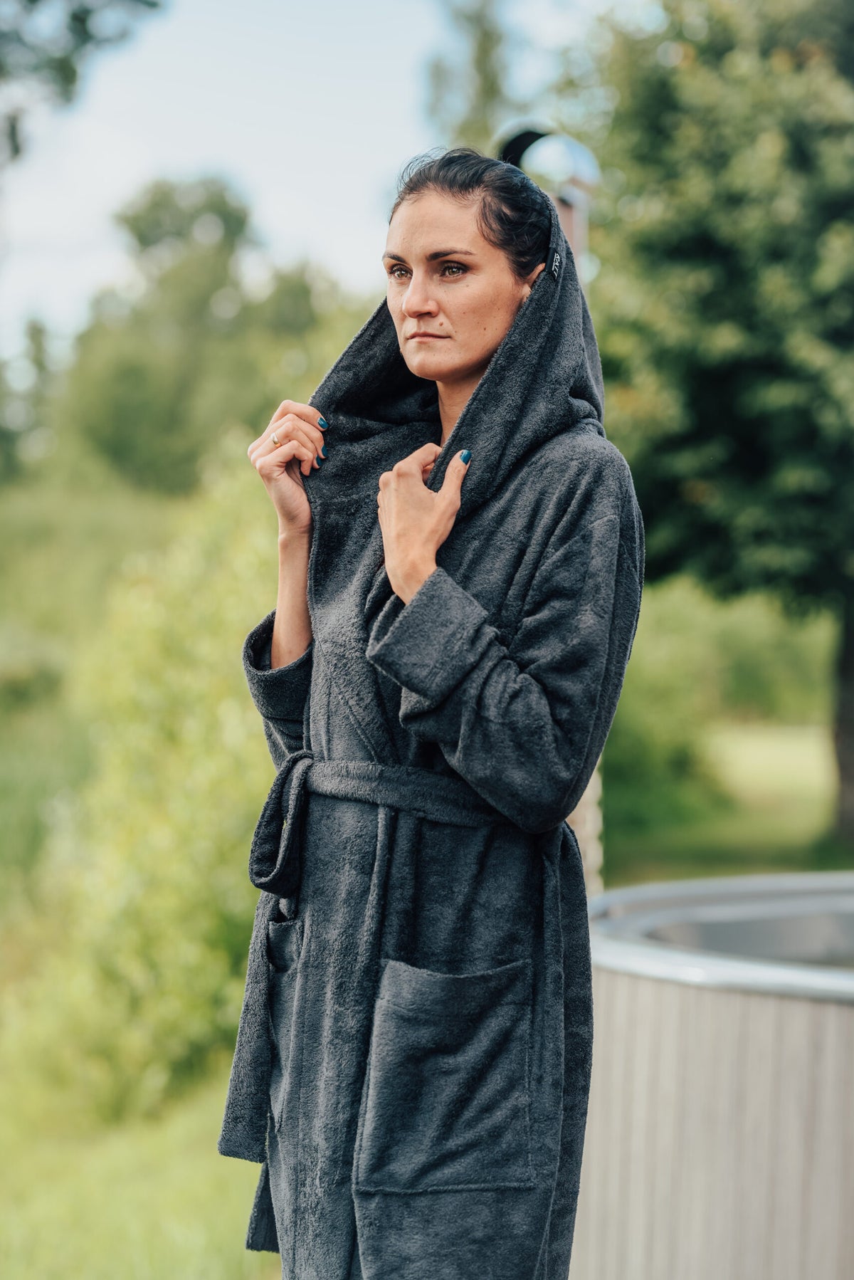 RÄTT unisex bambusfroteest kapuutsiga hommikumantel
