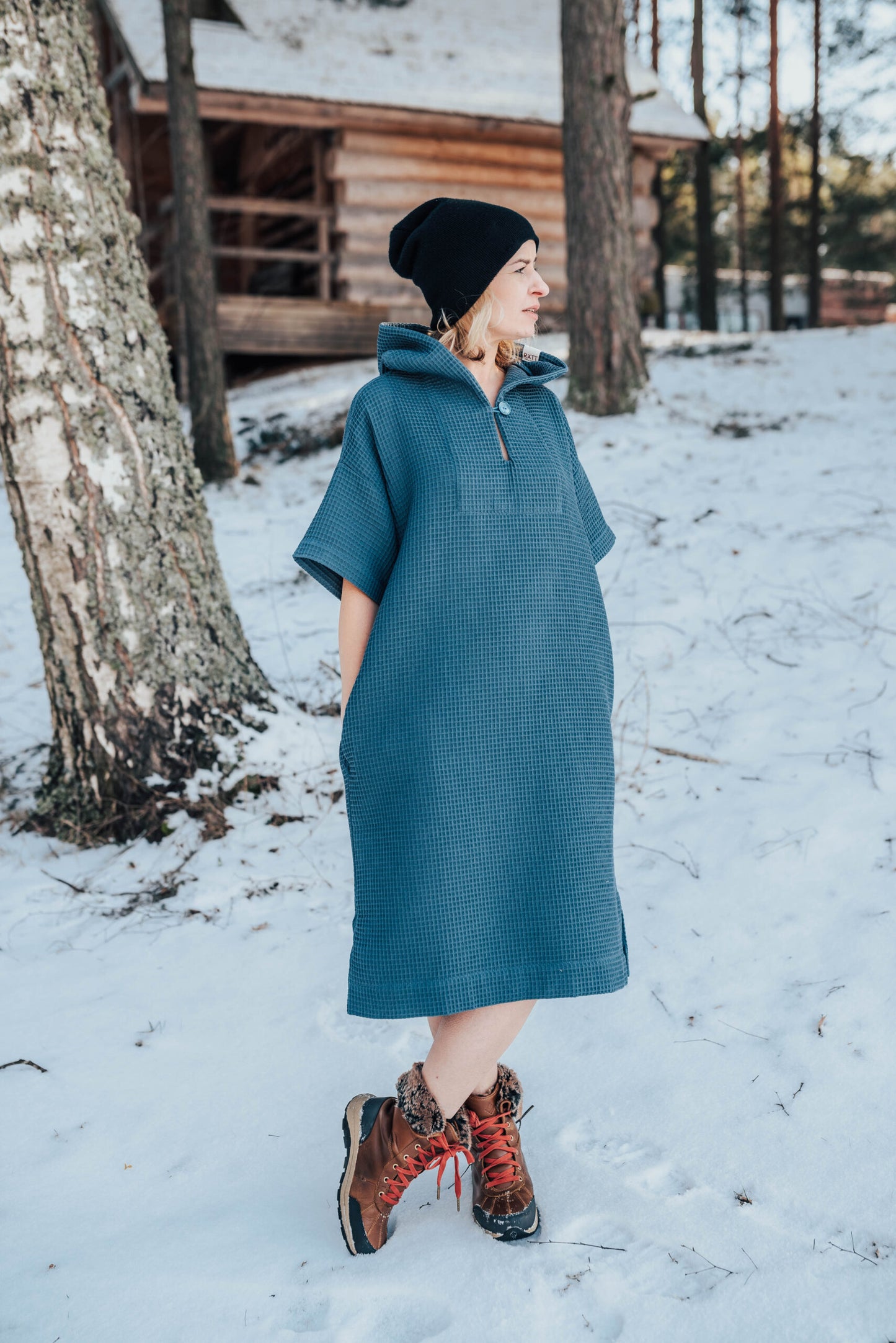 RÄTT Surf Poncho - Cotton Waffle Fabric