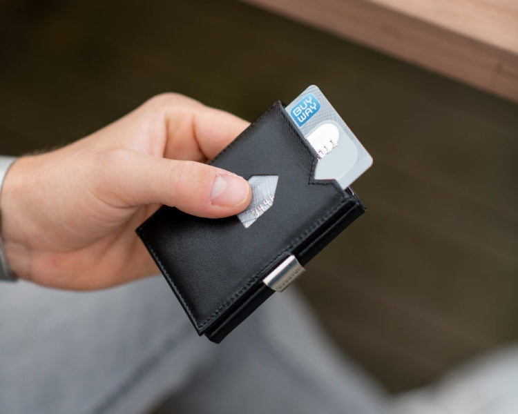 EXENTRI Rahakott – nutikas ja elegantne RFID-kaitsega nahast rahakott, black