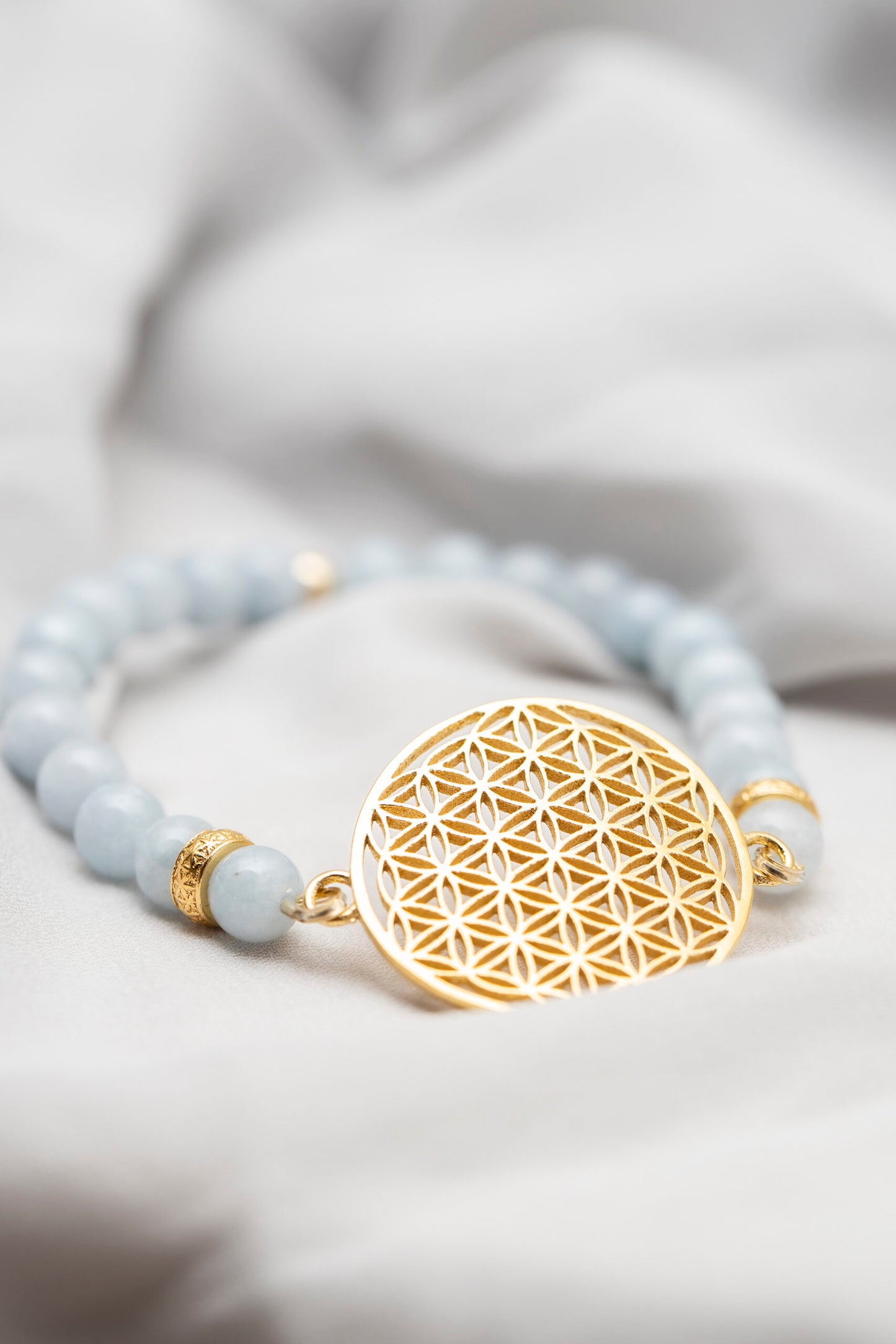 New Vintage by Kriss Flower Of Life (Elulill) Käevõru - Akvamariin