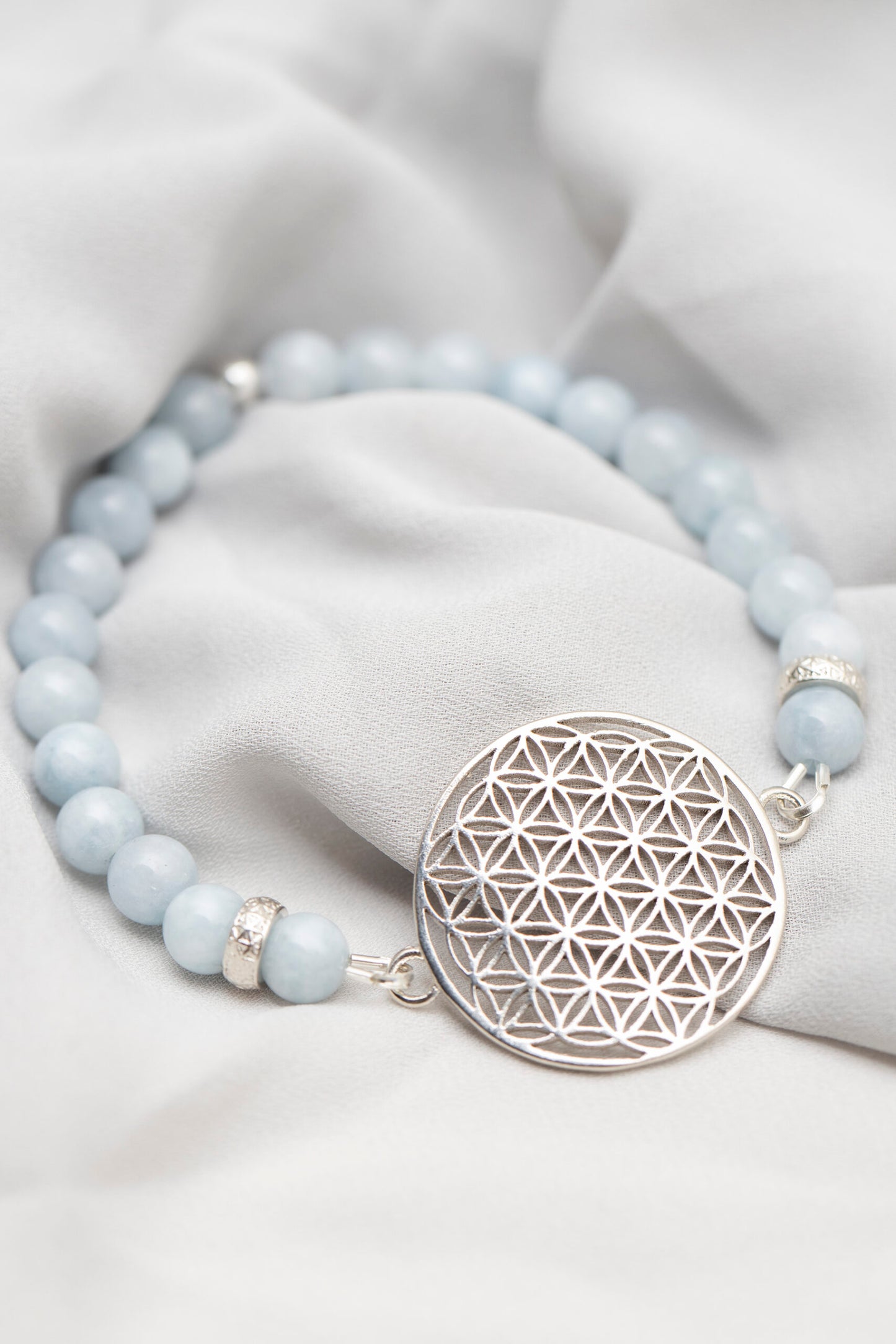 New Vintage by Kriss Flower Of Life (Elulill) Käevõru - Akvamariin