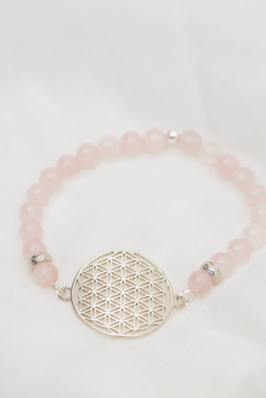 New Vintage by Kriss Flower Of Life (Elulill) Käevõru - Roosa Kvarts