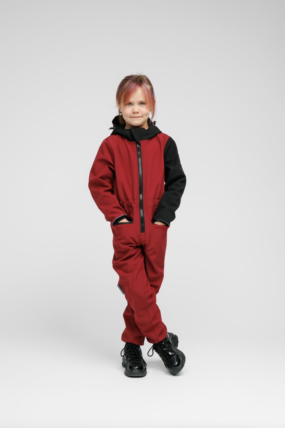 Nuckö laste softshell-kombinesoon SUNSET RED