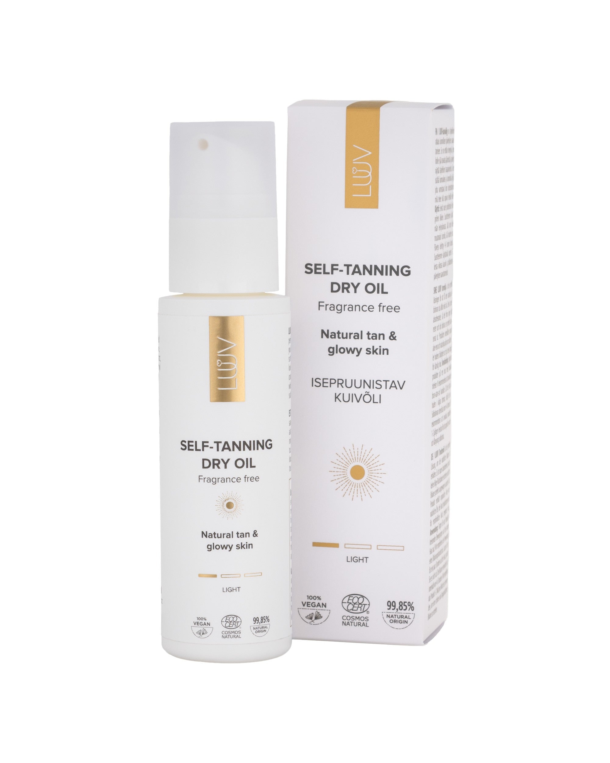 LUUV Isepruunistav Kuivõli Light – Naturaalne ja Vegan, 100ml

