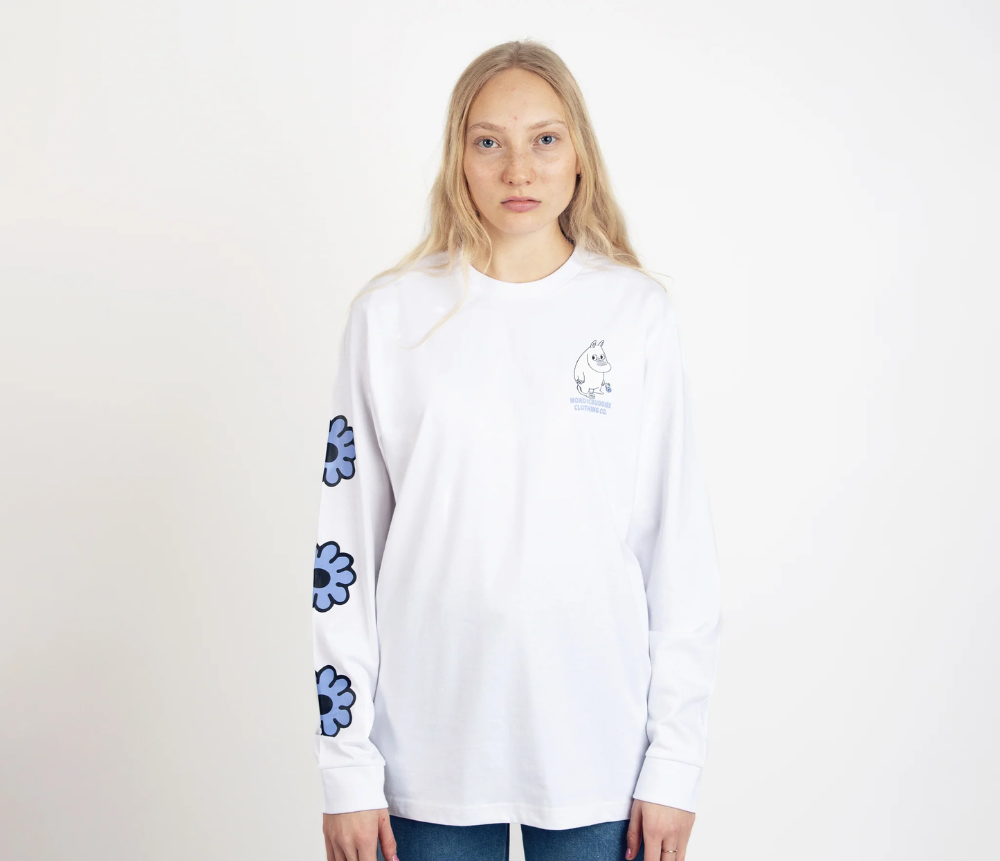 Moomin by NordicBuddies "Muumitrolli Lill" Pikkade Käistega Särk Unisex - Valge