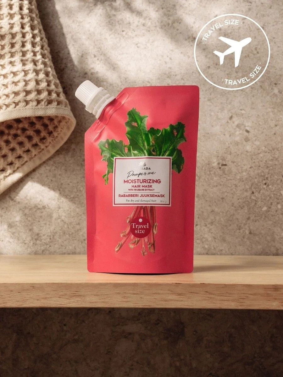 Magrada Organic Cosmetics Rabarberi Juuksemask Makadaamia- ja Riitsinusõliga – Reisipakend, 100ml