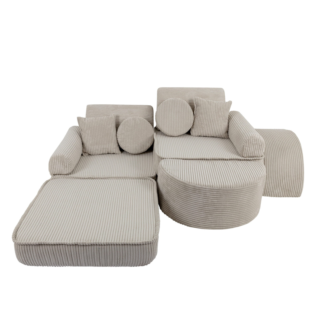 MeowBaby® keskmine modulaarne laste diivan Plus - Aesthetic Ecru