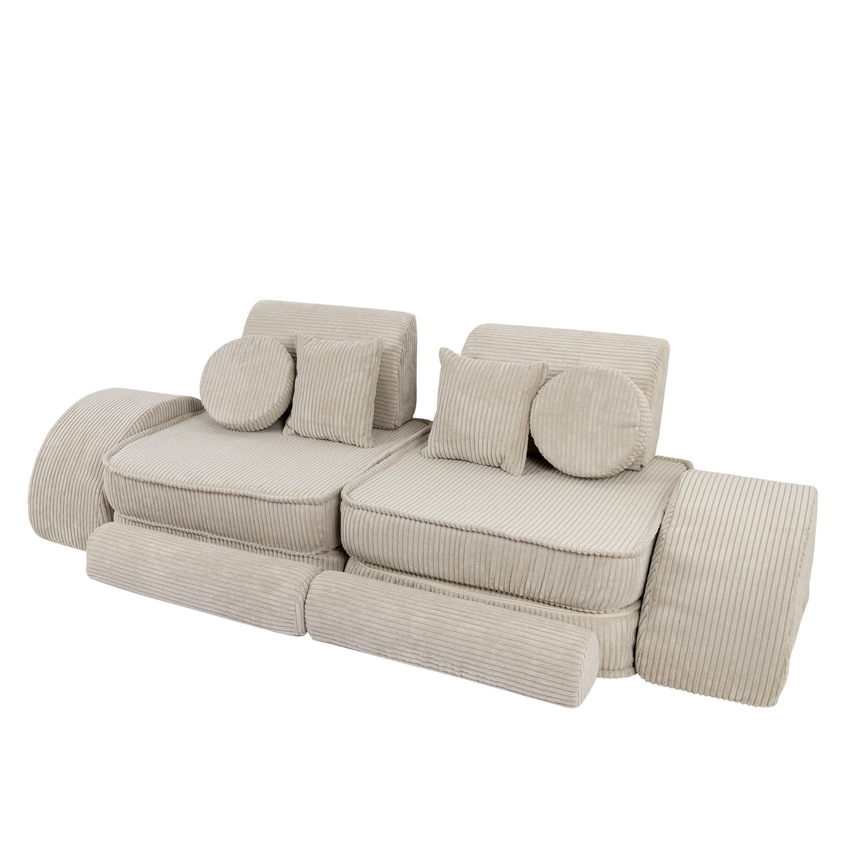 MeowBaby® keskmine modulaarne laste diivan Plus - Aesthetic Ecru