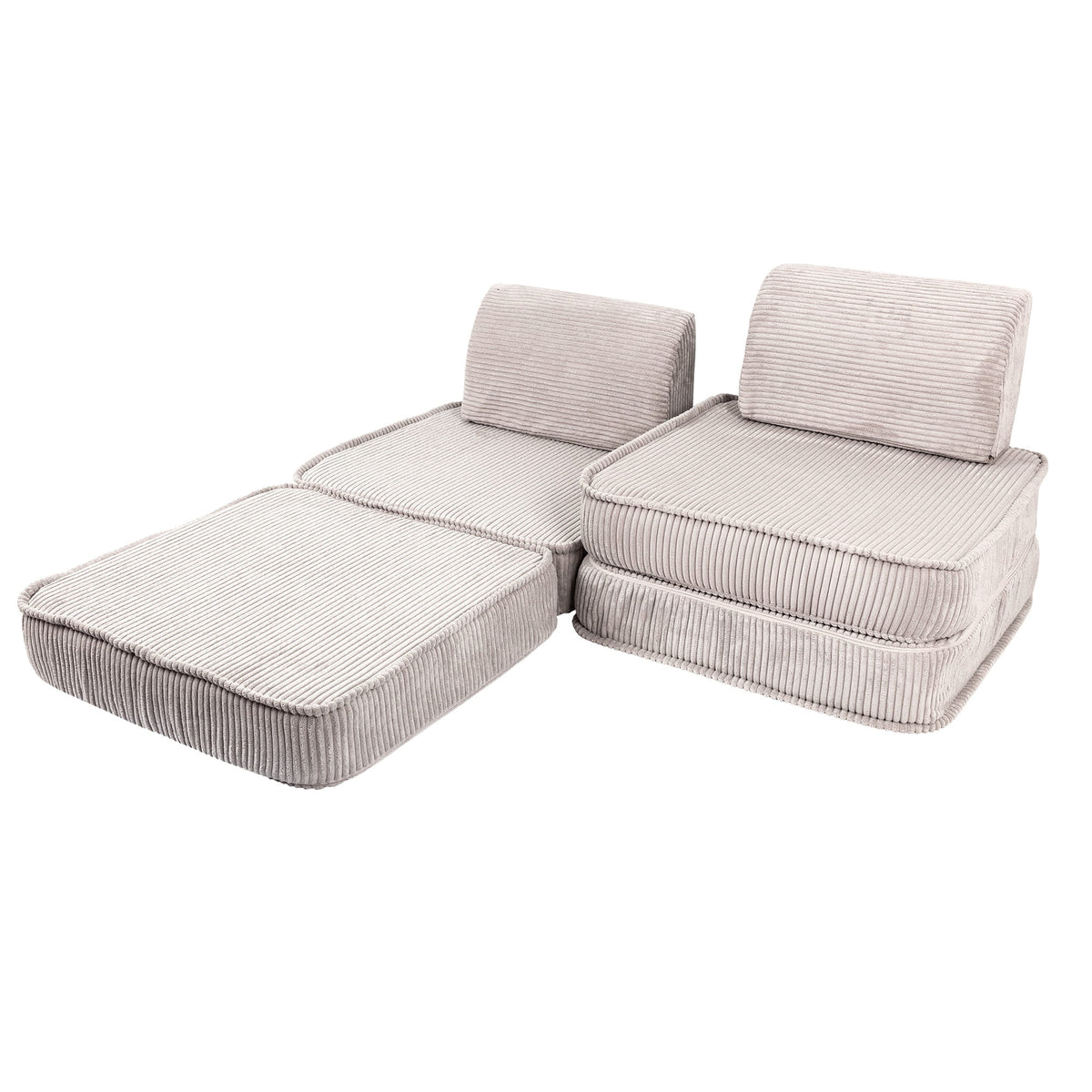 MeowBaby® väike modulaarne laste diivan - Aesthetic Ecru