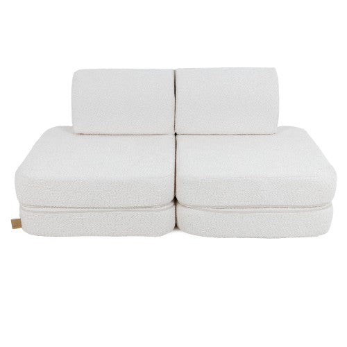 MeowBaby® väike modulaarne laste diivan - White Boucle
