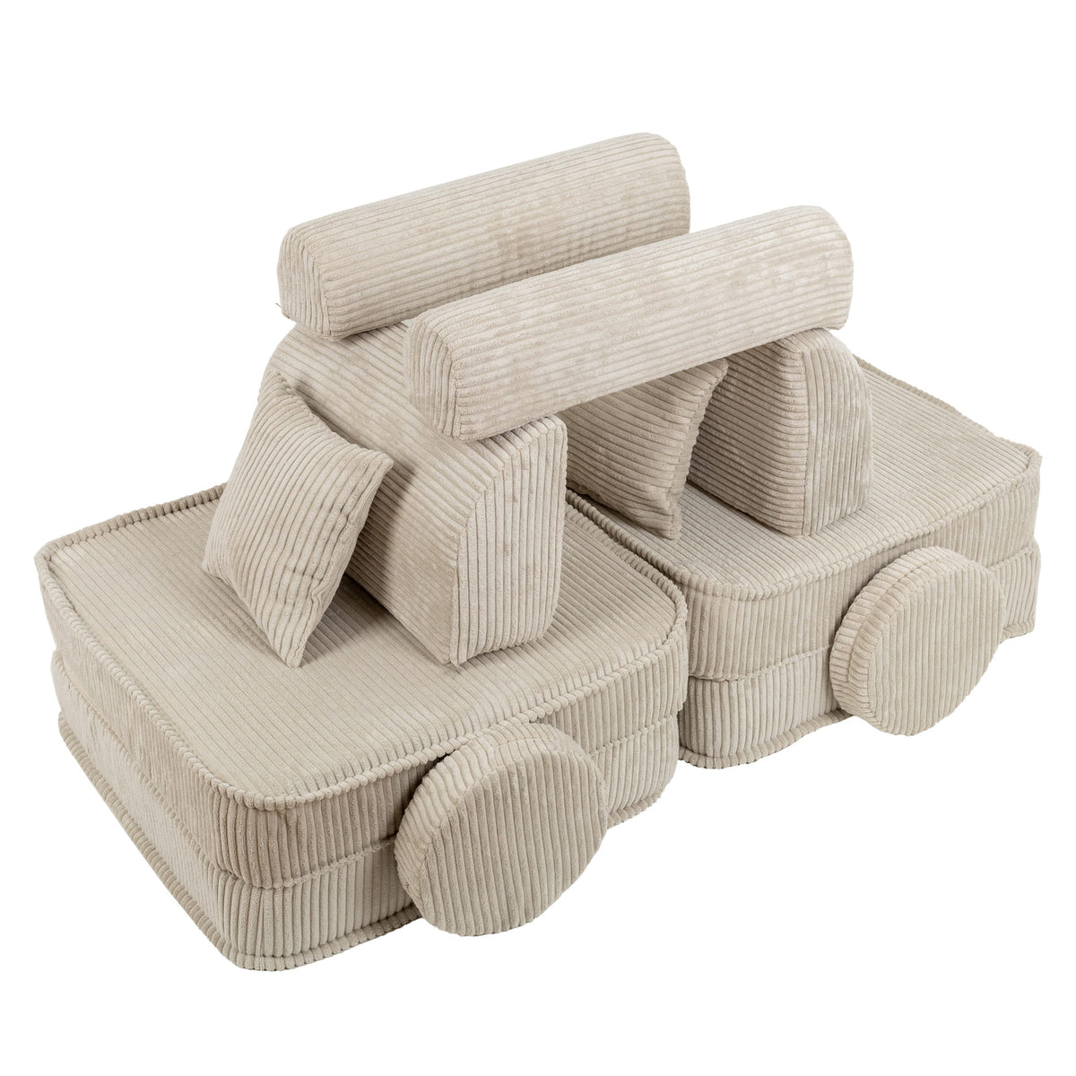 MeowBaby® keskmine modulaarne laste diivan - Aesthetic Ecru