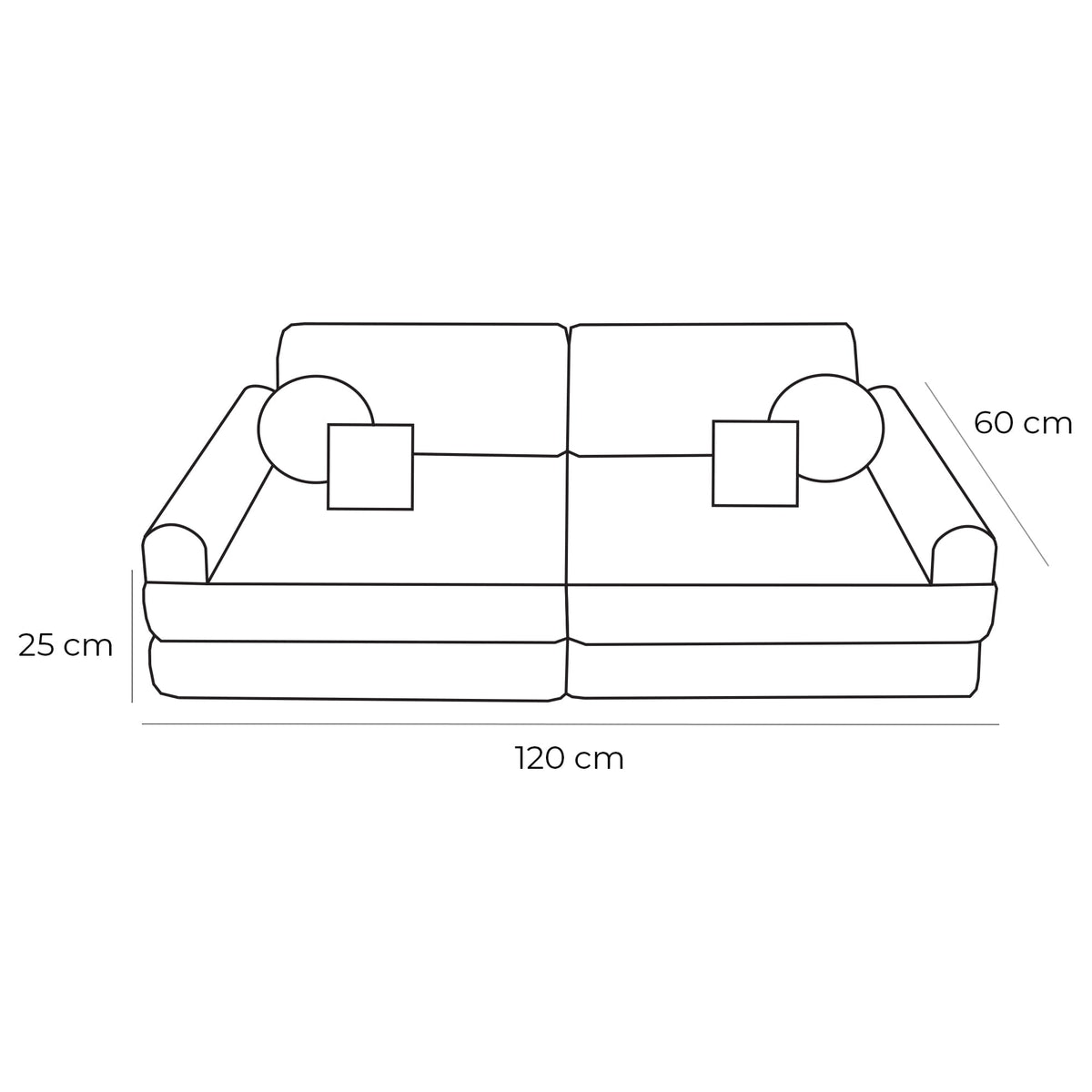 MeowBaby® keskmine modulaarne laste diivan - Bearly Cream