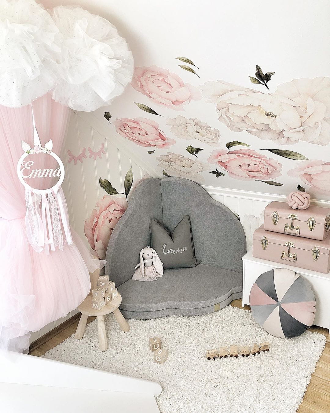 MeowBaby® velvetist pilvekujuline laste mängumatt - Helehall