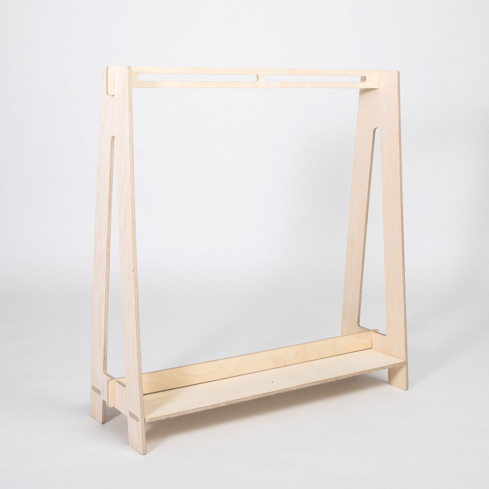 Montessori House Bed Lastetoa Riidestange naturaalne puit ilma riieteta