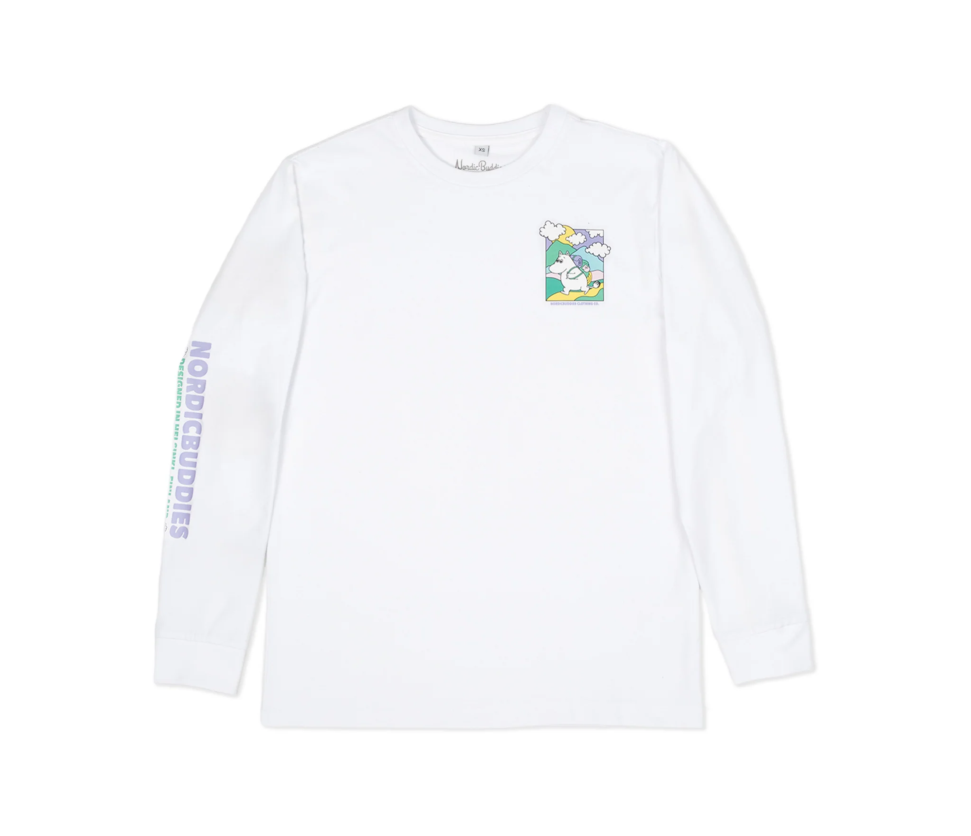 Moomin by NordicBuddies "Muumitrolli Seiklused" Pikkade Käistega Särk Unisex - Valge