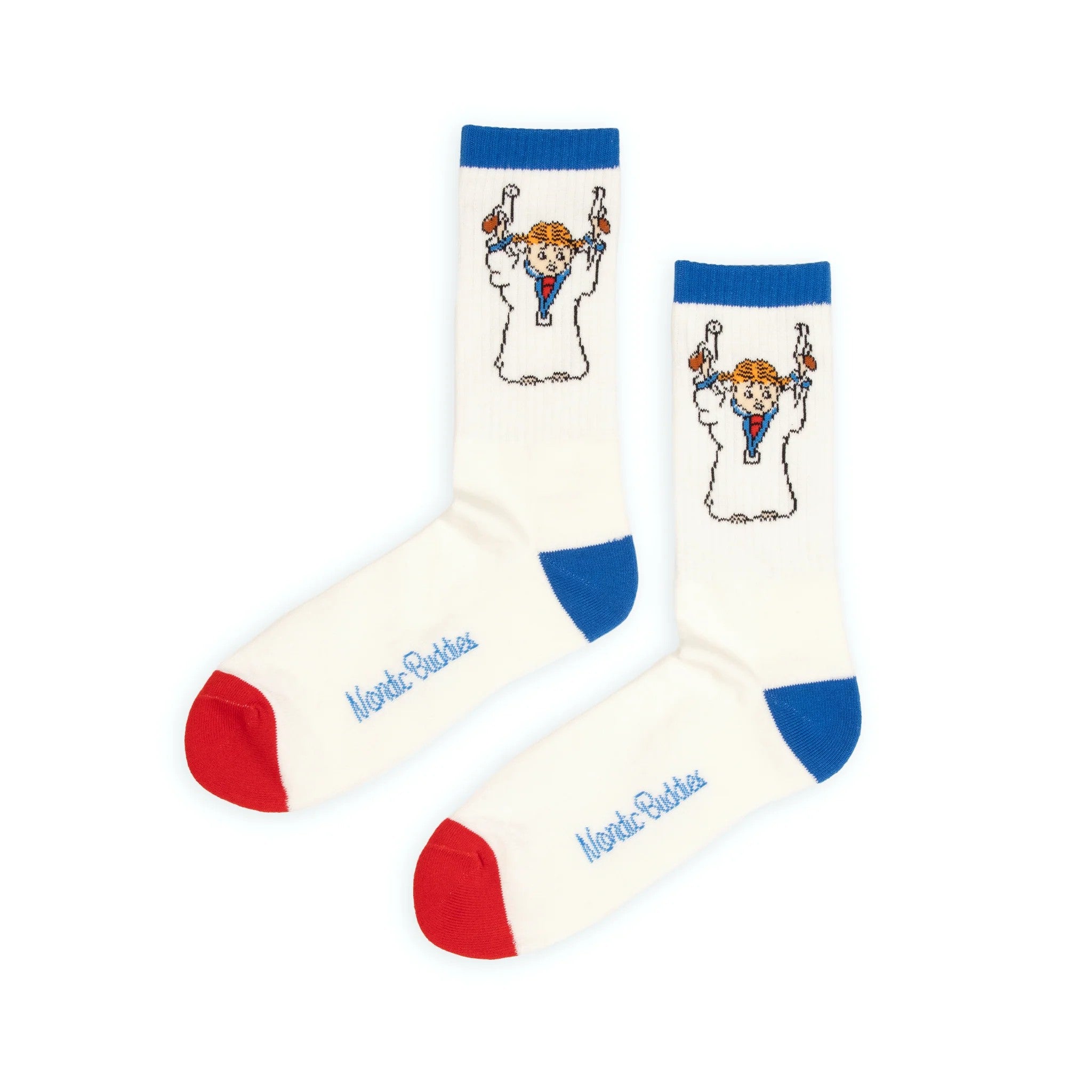 Moomin by NordicBuddies Pipi Pikksuka "Bang" Retro Sokid Meestele – Valge