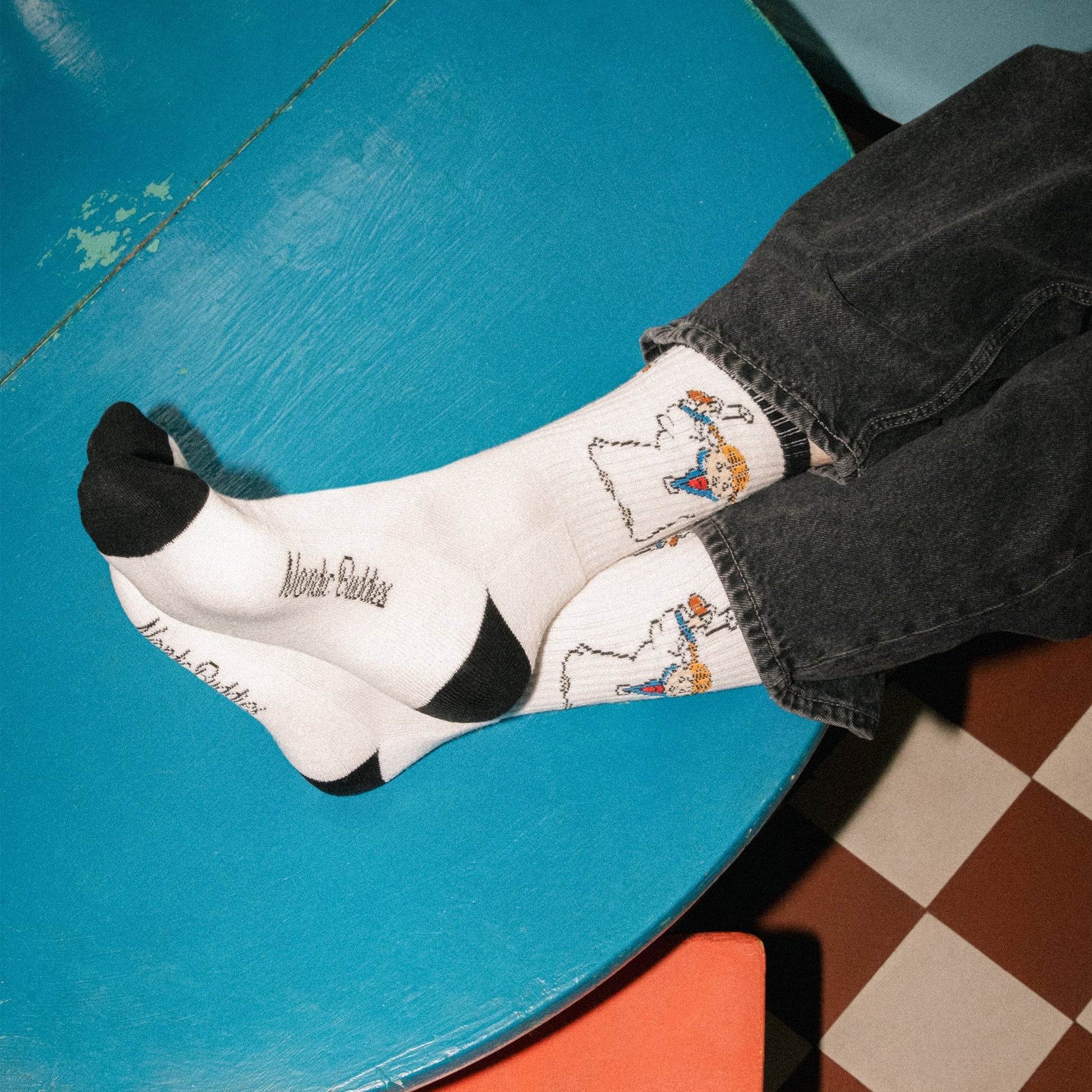 Moomin by NordicBuddies Pipi Pikksuka Bang Retro Sokid Meestele – Valge/must

