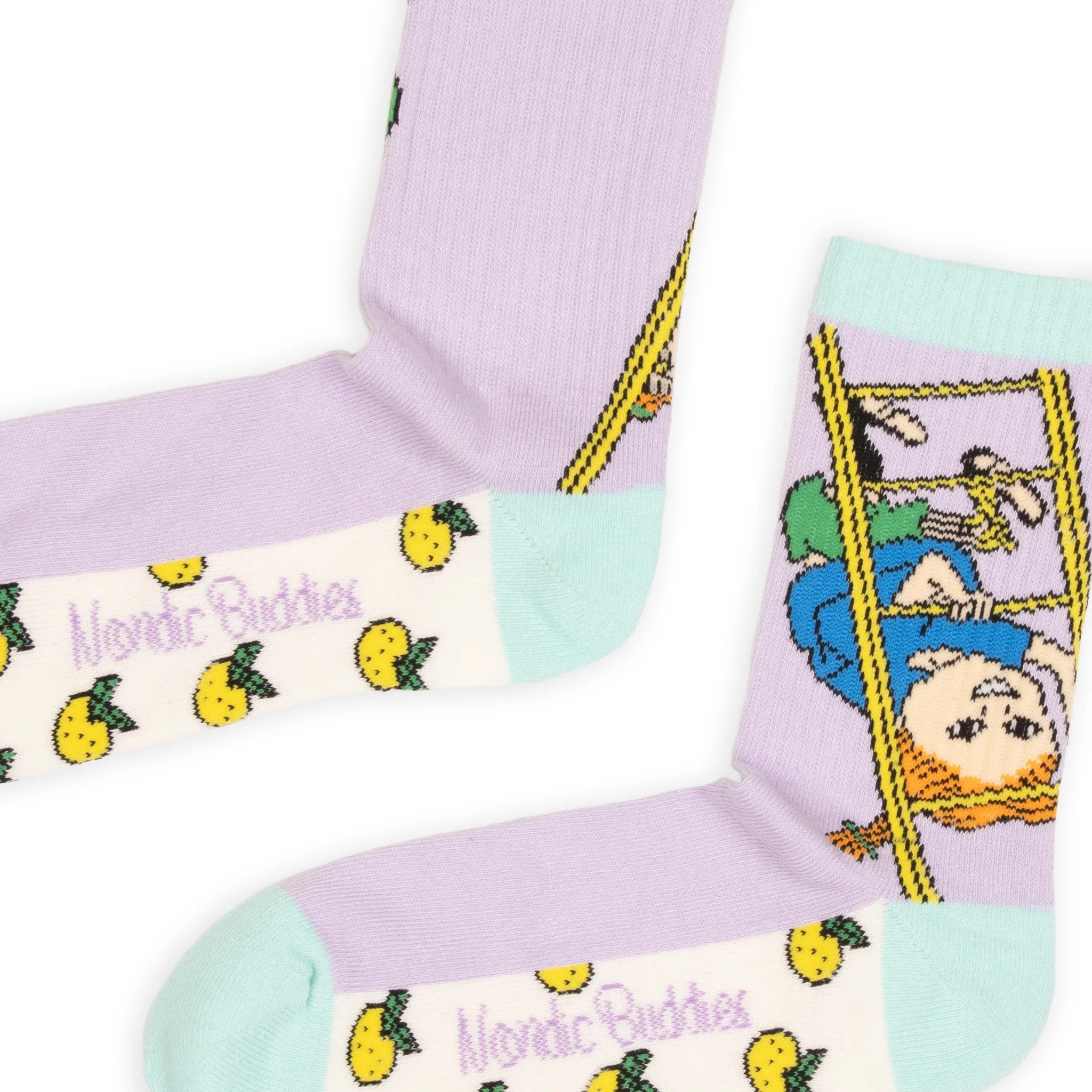Moomin by NordicBuddies Pipi Pikksuka Redelipaneelidega Naiste Sokid – Mitmevärvilised