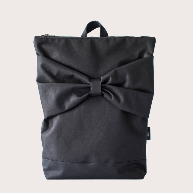 Muni Black Bow Suur Naiste Seljakott Lipsuga - Must L