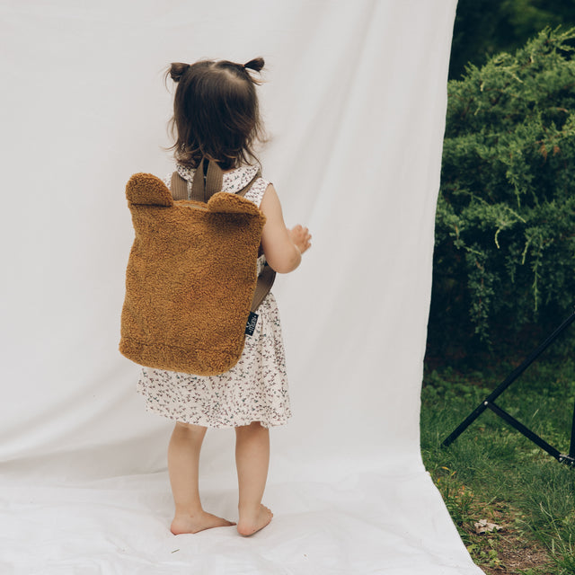 Muni Brown Teddy Laste Seljakott - Pruun seljas