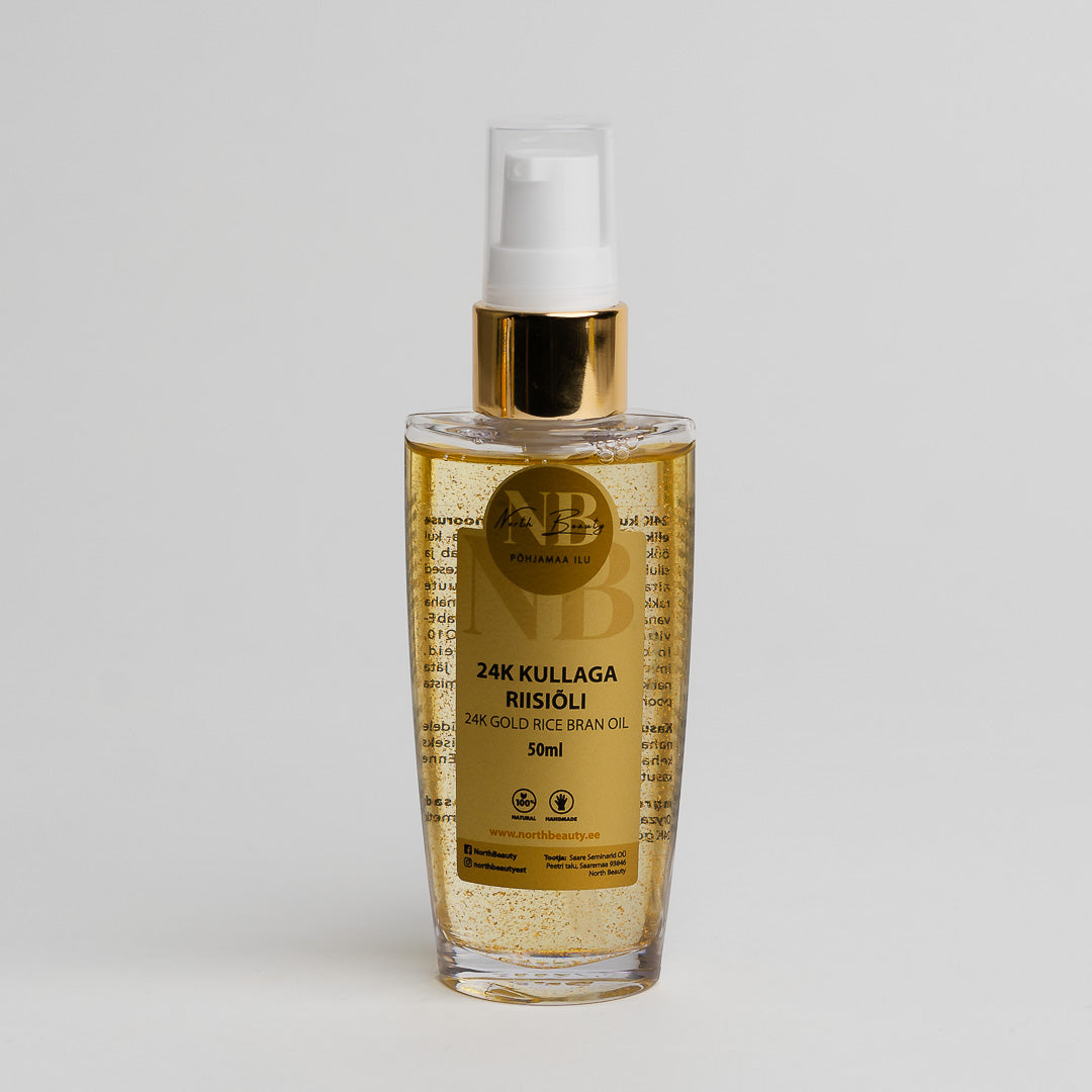 North Beauty 24K Kullaga Riisiõli Nahale, 50ml
