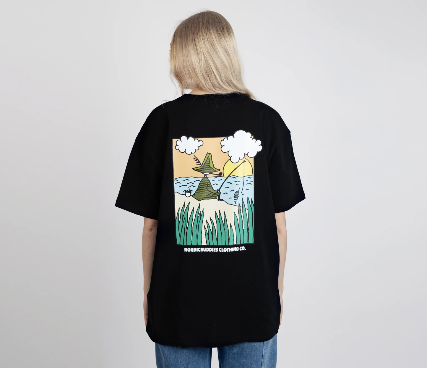 Moomin by NordicBuddies "Nuuskmõmmik Kalal" T-Särk Unisex - Must