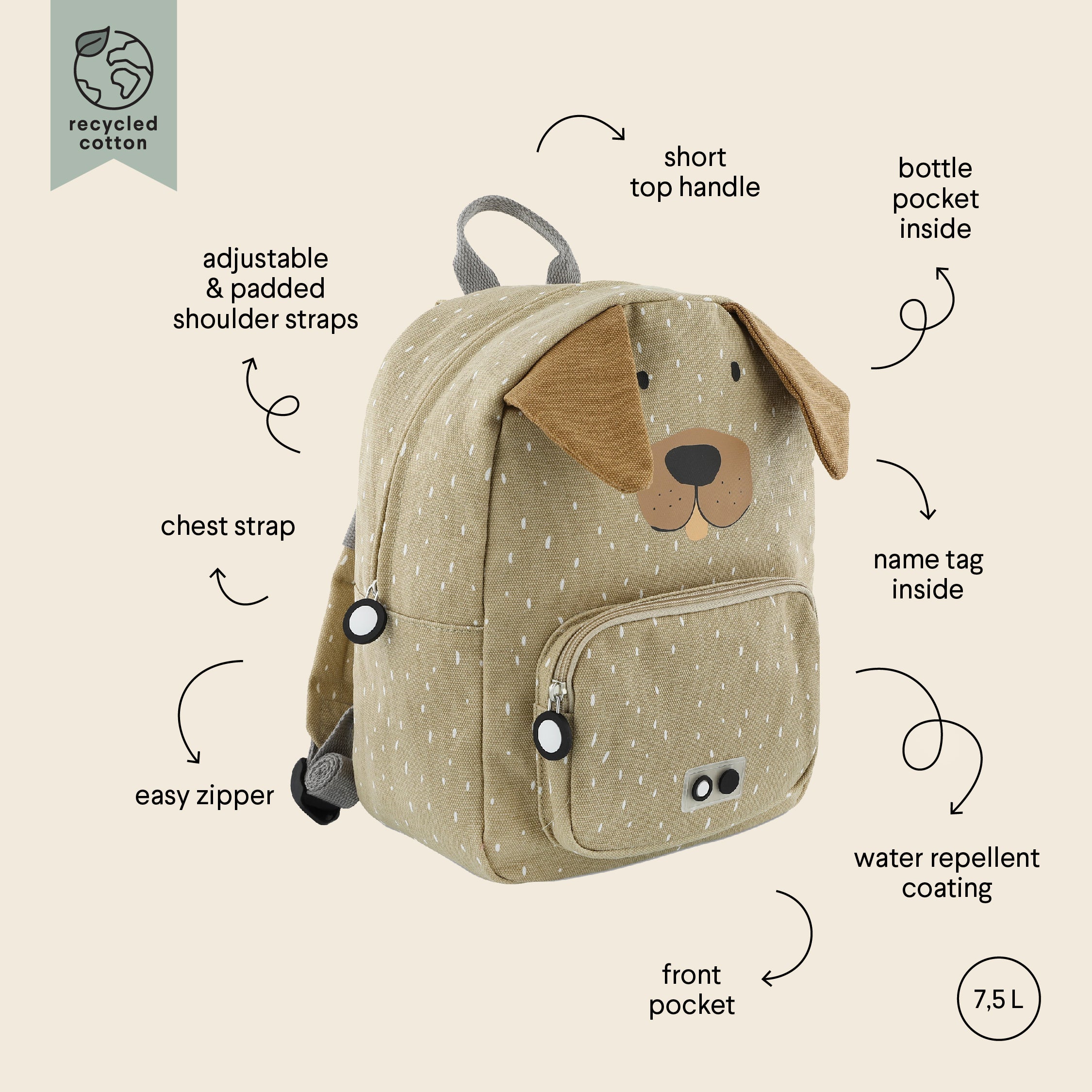 Trixie Baby Laste Seljakott - Mr Dog omadused