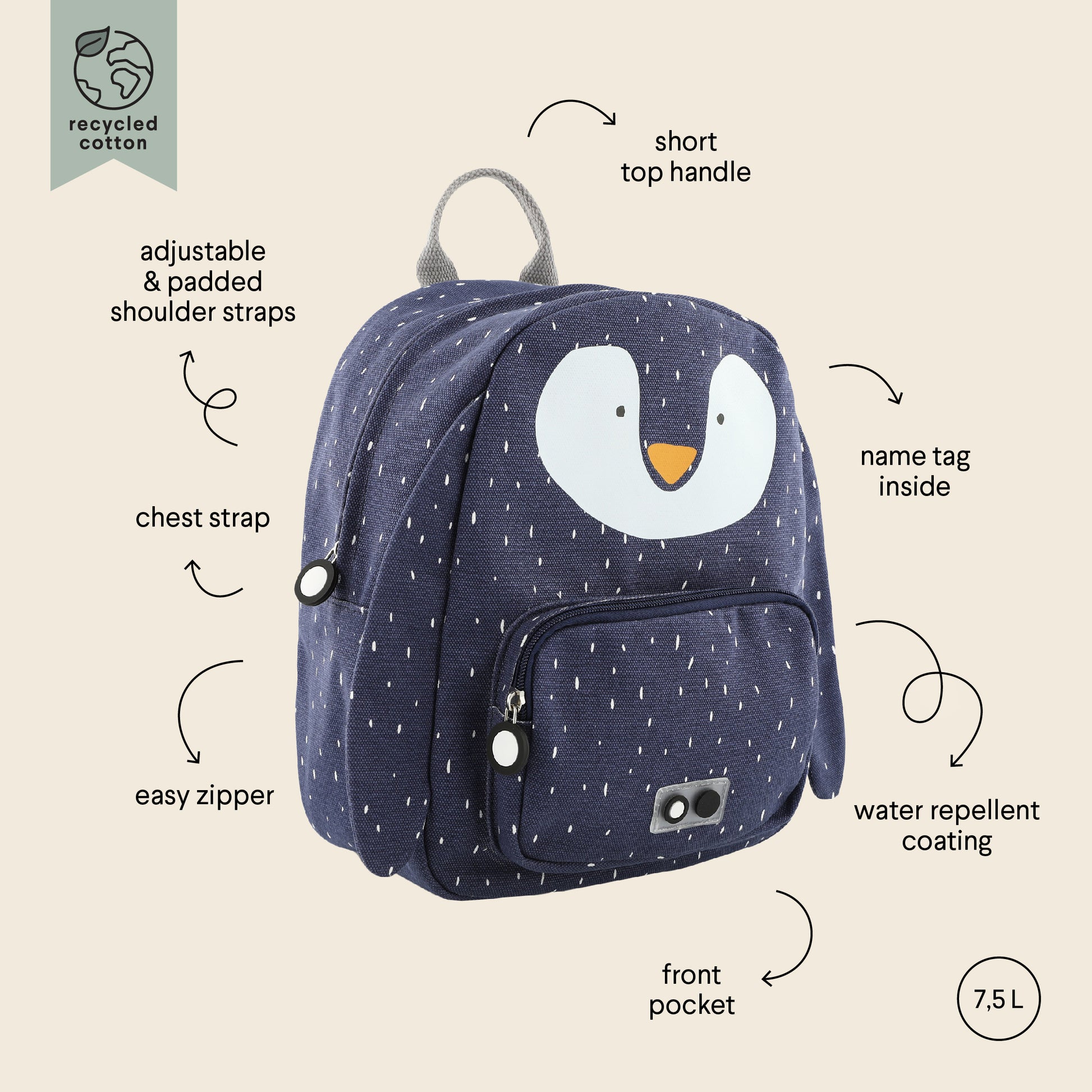 Trixie Baby Laste Seljakott - Mr Penguin omadused