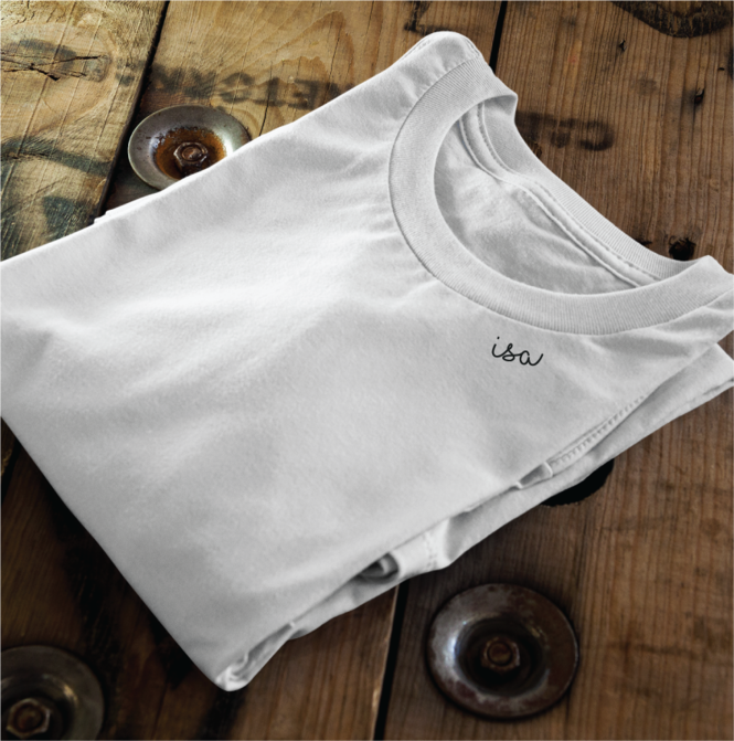 Embroidered Collar Organic Cotton T-shirt "Isa" (EE)