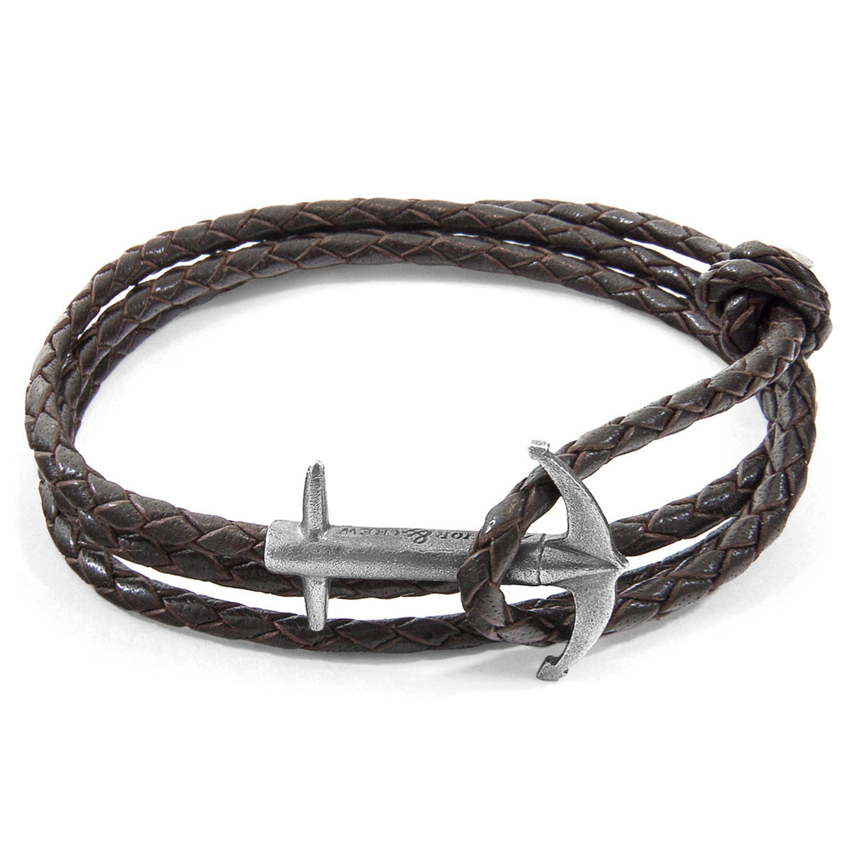 ANCHOR & CREW punutud nahast ankruga käevõru "Admiral Anchor" - Tumepruun