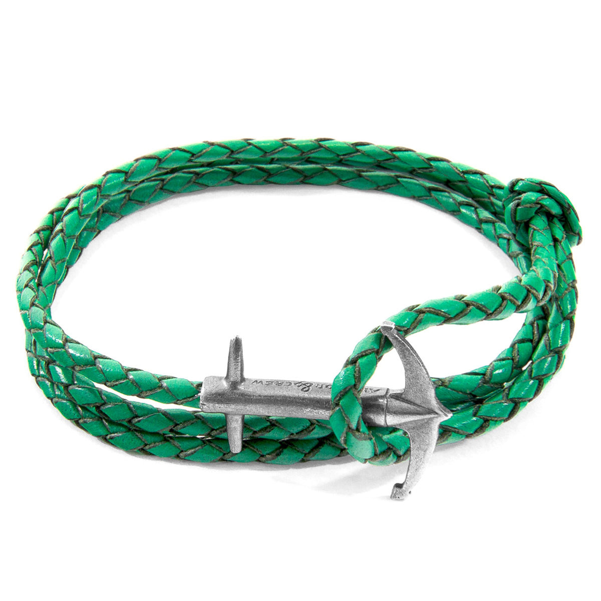 ANCHOR & CREW punutud nahast ankruga käevõru "Admiral Anchor" - Sõnajalaroheline