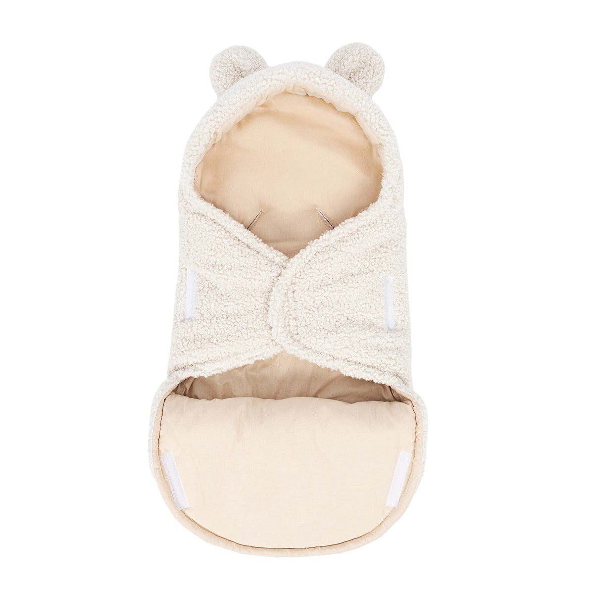 MeowBaby® bouclé-kangast karukõrvadega mähkimistekk - Bearly Cream