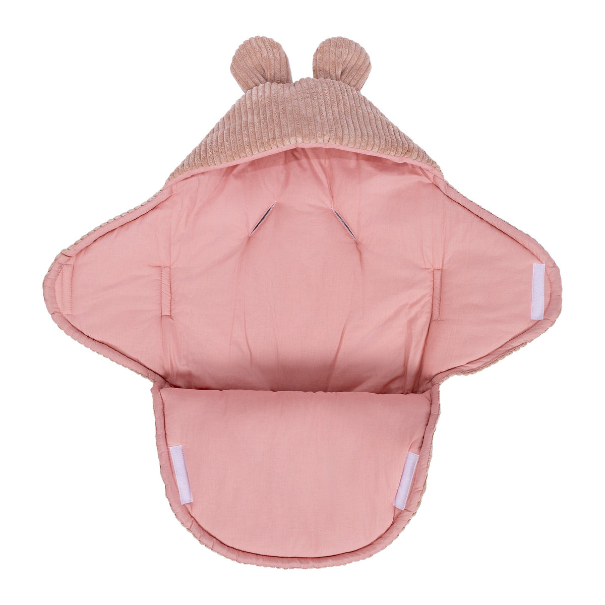 MeowBaby® velvetist karukõrvadega mähkimistekk - Puuderroosa