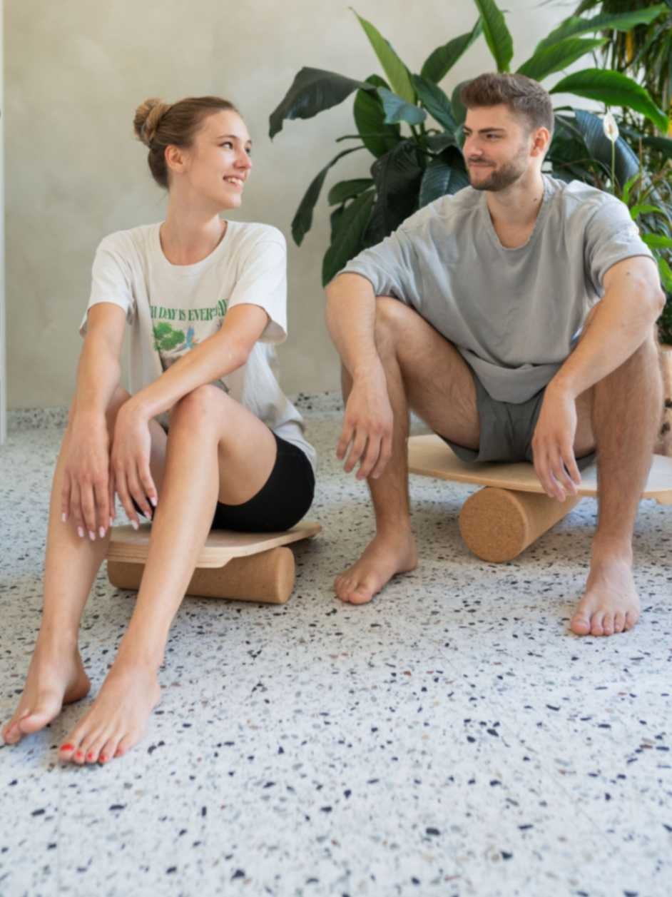 leg&go ümmargune tasakaalulaud treeningrulliga - Logo keskel