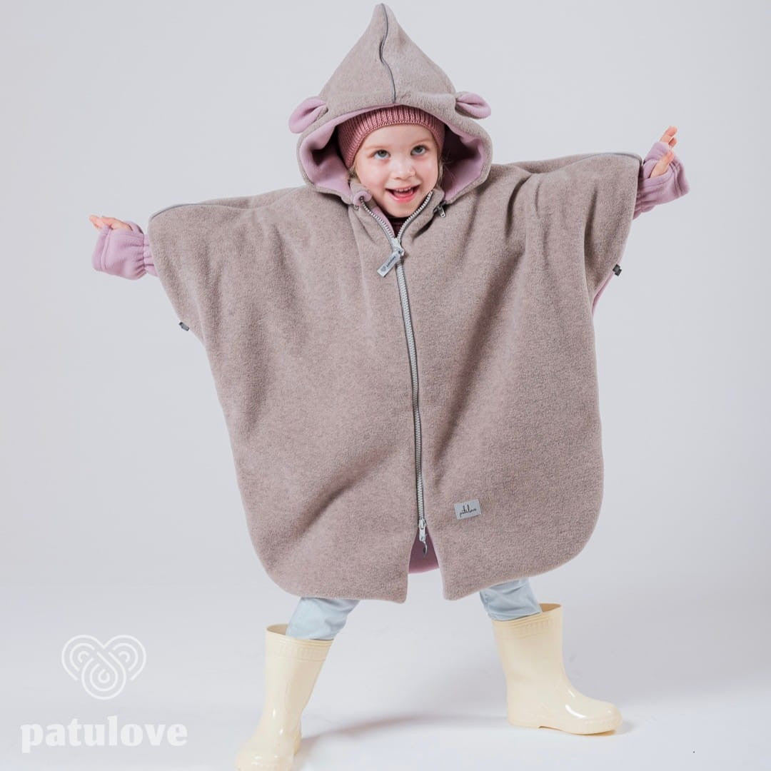 Patulove laste autoponcho - Lamb, Roosa
