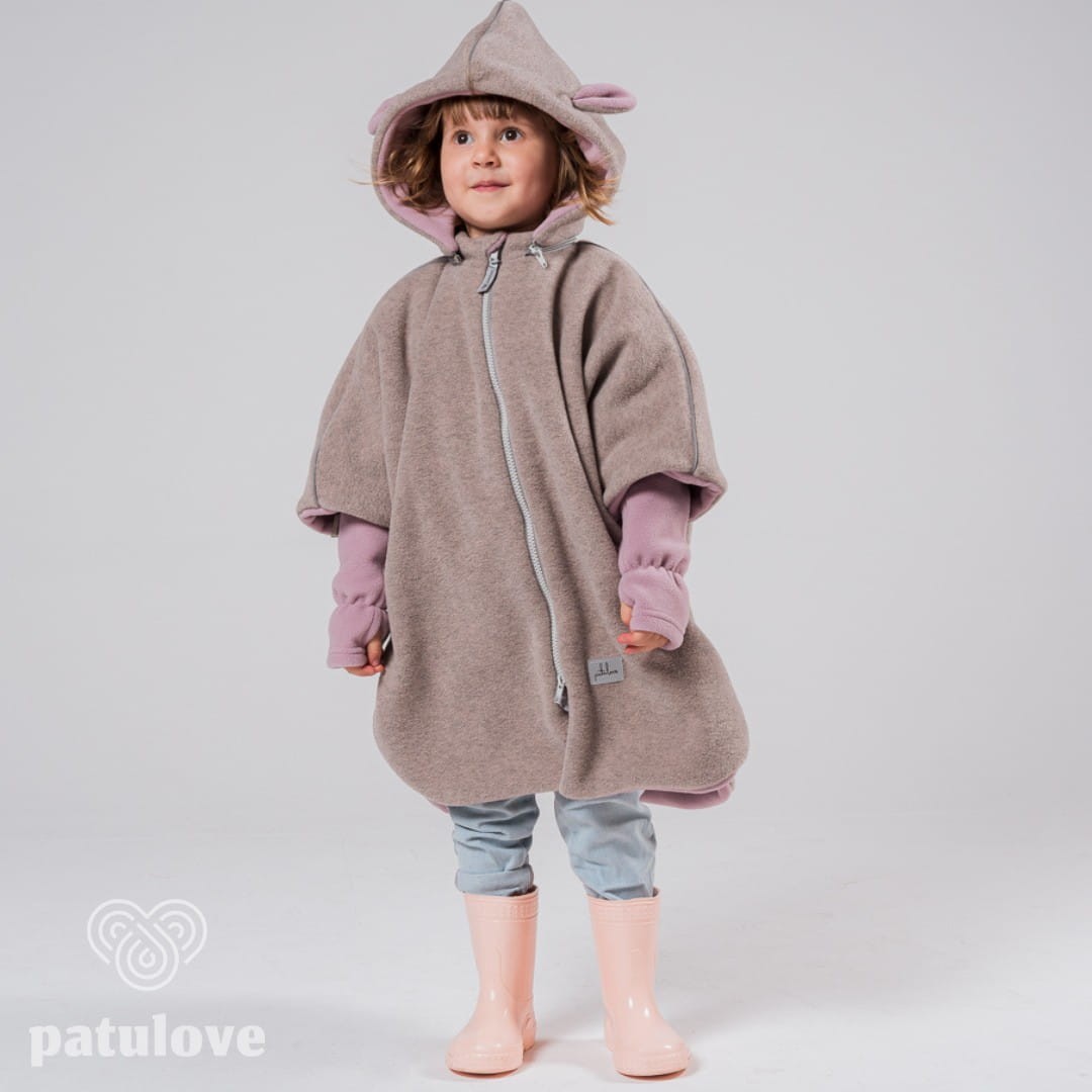 Patulove laste autoponcho - Lamb, Roosa
