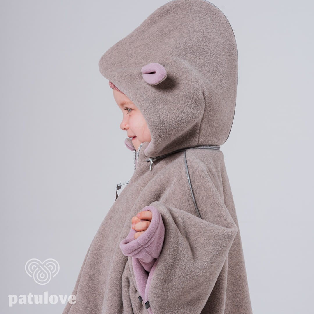 Patulove laste autoponcho - Lamb, Roosa