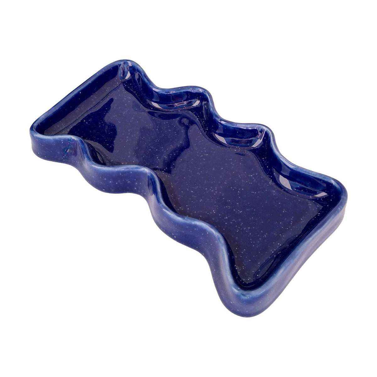 5mm Paper keraamiline ristkülikukujuline kandik "Wave" - Sinine
