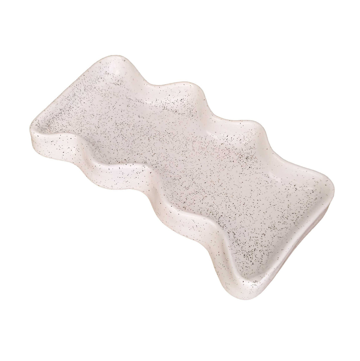5mm Paper keraamiline ristkülikukujuline kandik "Wave" - Valge