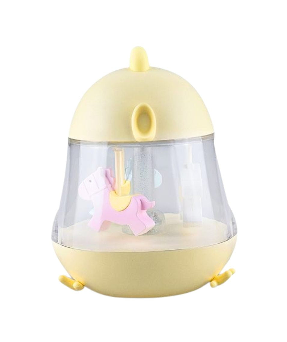 Rabbit & Friends karusselli ja muusikaga öölamp - Kollane