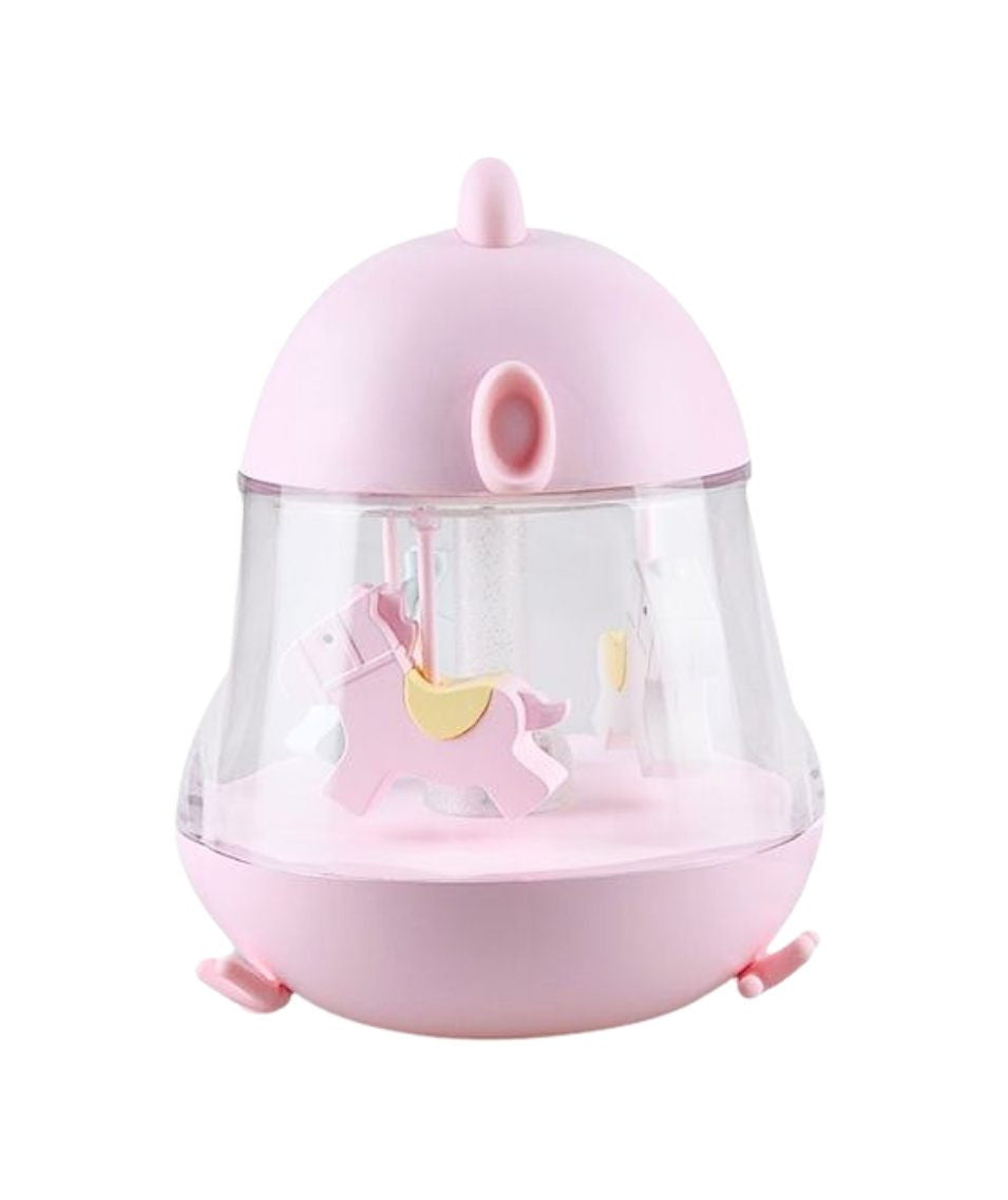 Rabbit & Friends karusselli ja muusikaga öölamp - Roosa