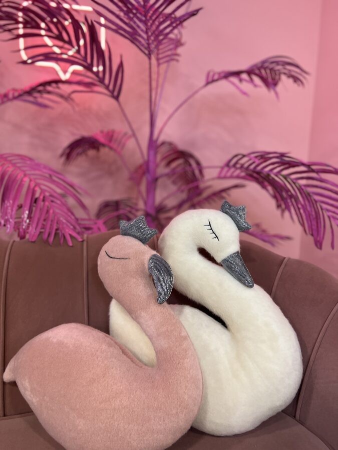 Kai aš mažas buvau käsitööna valmistatud pehme mänguasi flamingo - Roosa